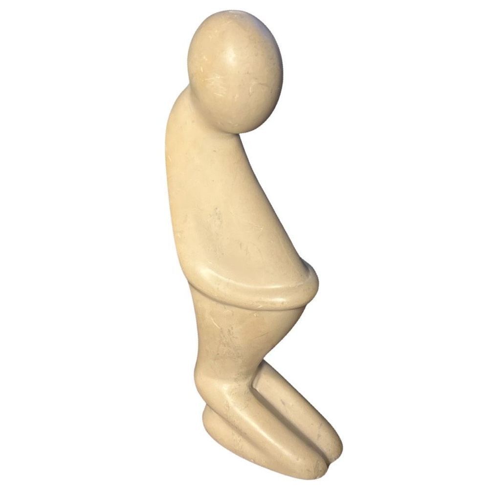 Vintage Hand Carved Pregnant Mother To Be Statue Figurine